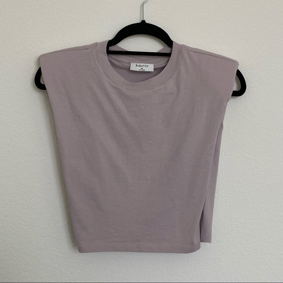 Cropped Shoulder Pad Tank - Picture 2 of 2